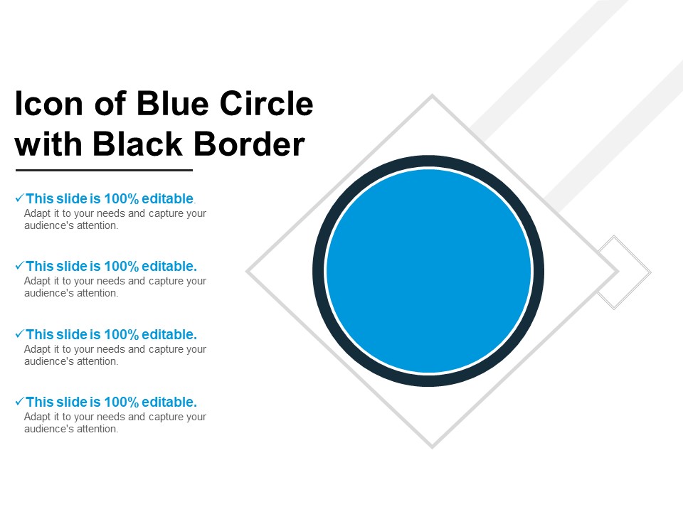 Icon Of Blue Circle With Black Border Ppt PowerPoint Presentation File Brochure PDF