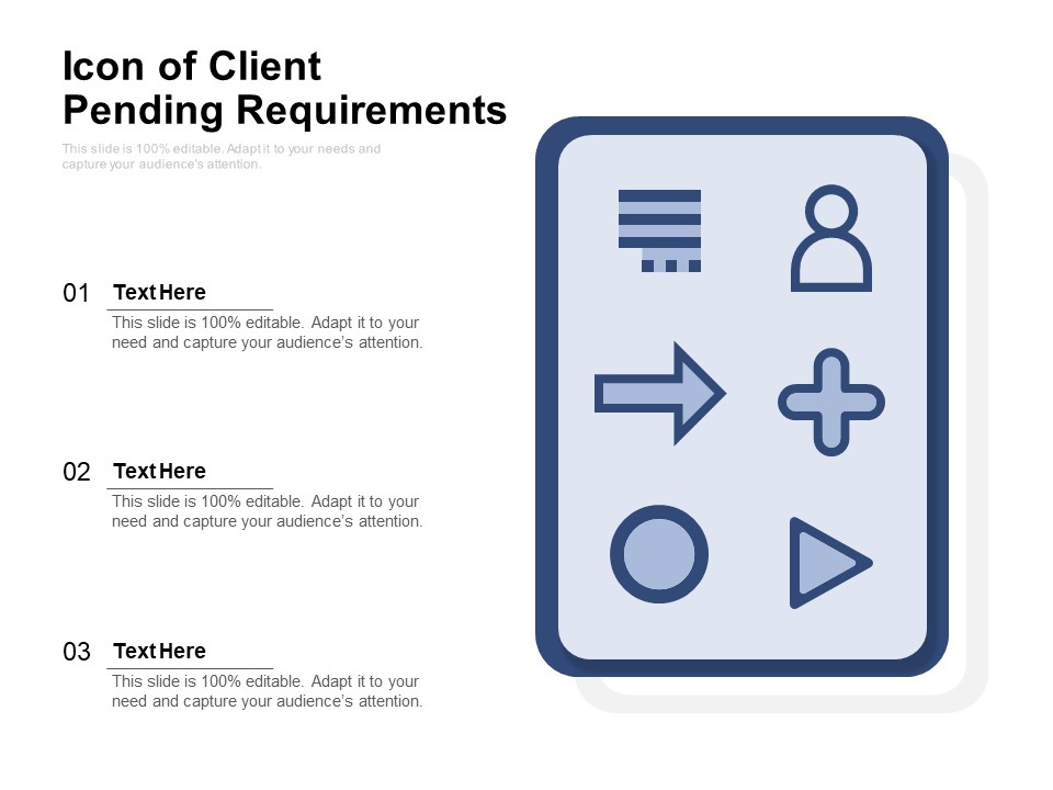 Icon Of Client Pending Requirements Ppt PowerPoint Presentation File Background PDF