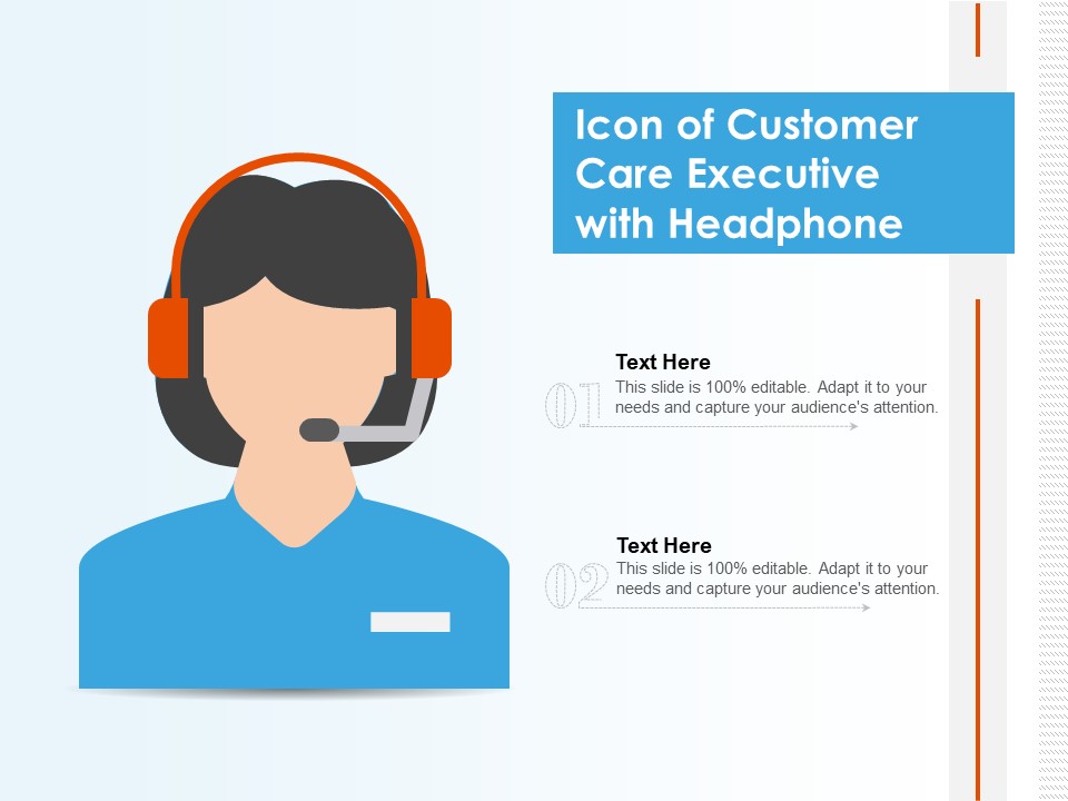 Icon Of Customer Care Executive With Headphone Ppt PowerPoint Presentation Slides Infographic Template PDF