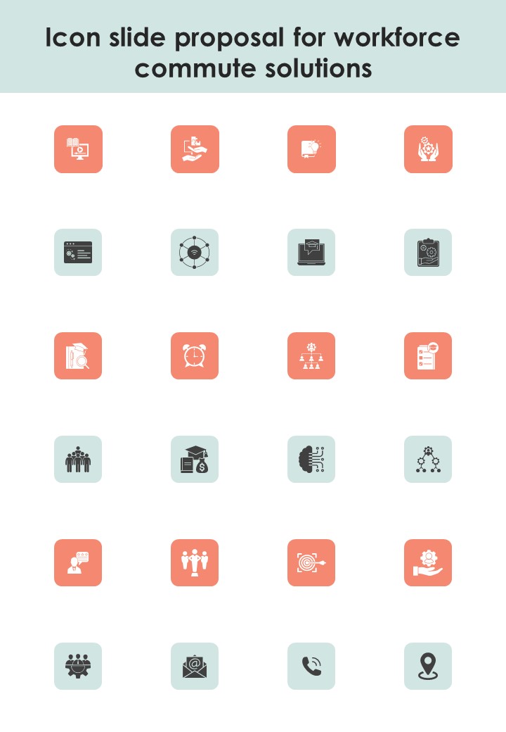 Icon Slide Proposal For Workforce Commute Solutions One Pager Sample Example Document