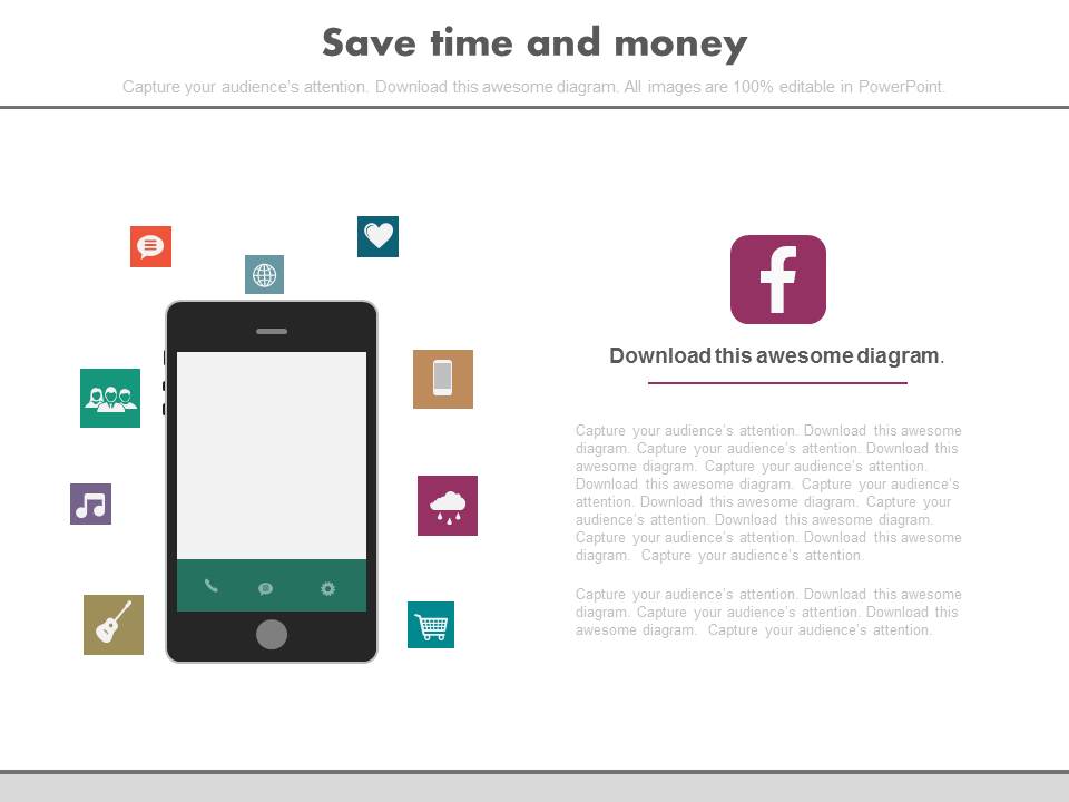 Icons Around Mobile For Communication Powerpoint Slides