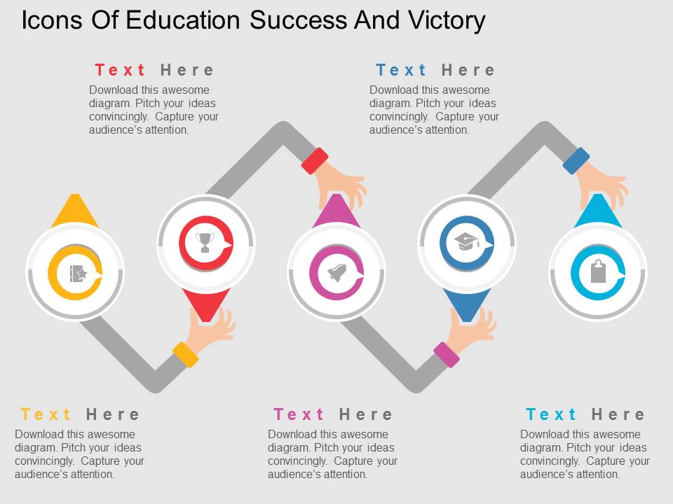 Icons Of Education Success And Victory Powerpoint Templates