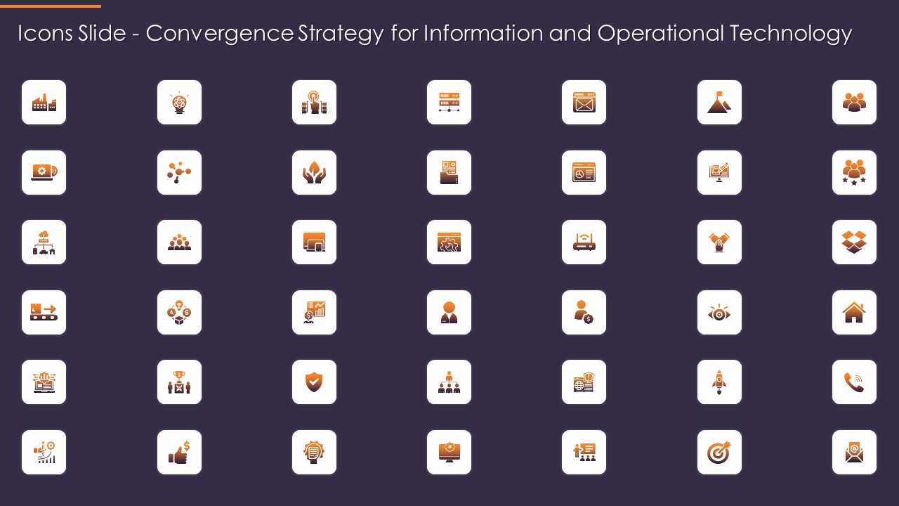 Icons Slide Convergence Strategy For Information And Operational Technology Guidelines PDF