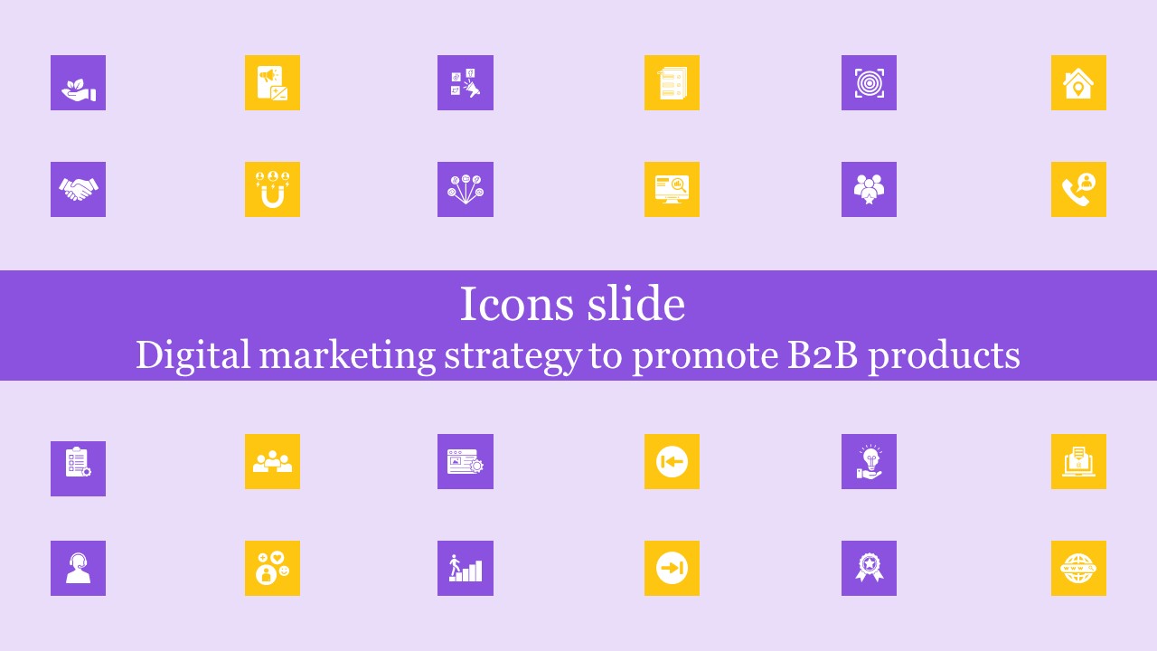 Icons Slide Digital Marketing Strategy To Promote B2B Products Diagrams PDF