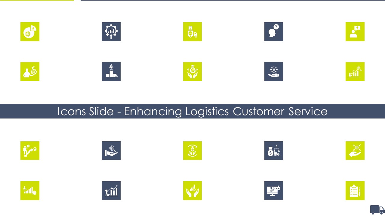 Icons Slide Enhancing Logistics Customer Service Ppt Infographic Template Gallery PDF