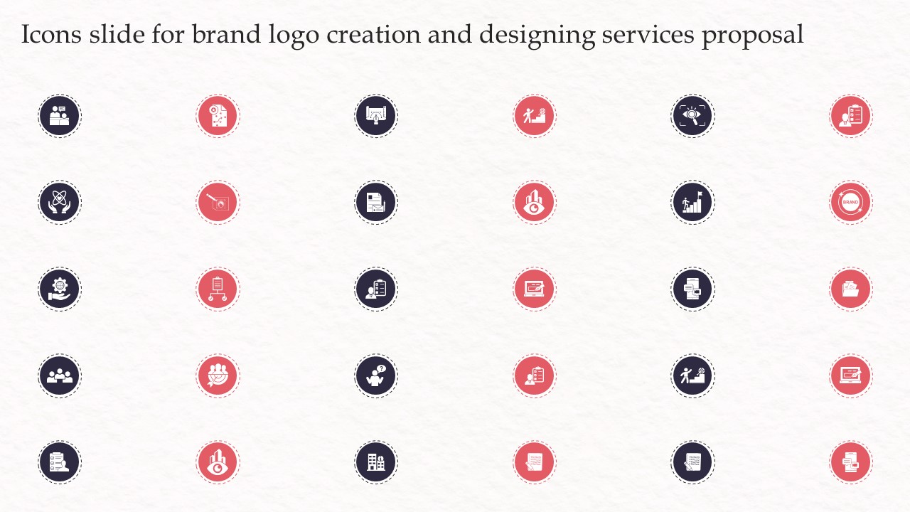 Icons Slide For Brand Logo Creation And Designing Services Proposal Formats PDF