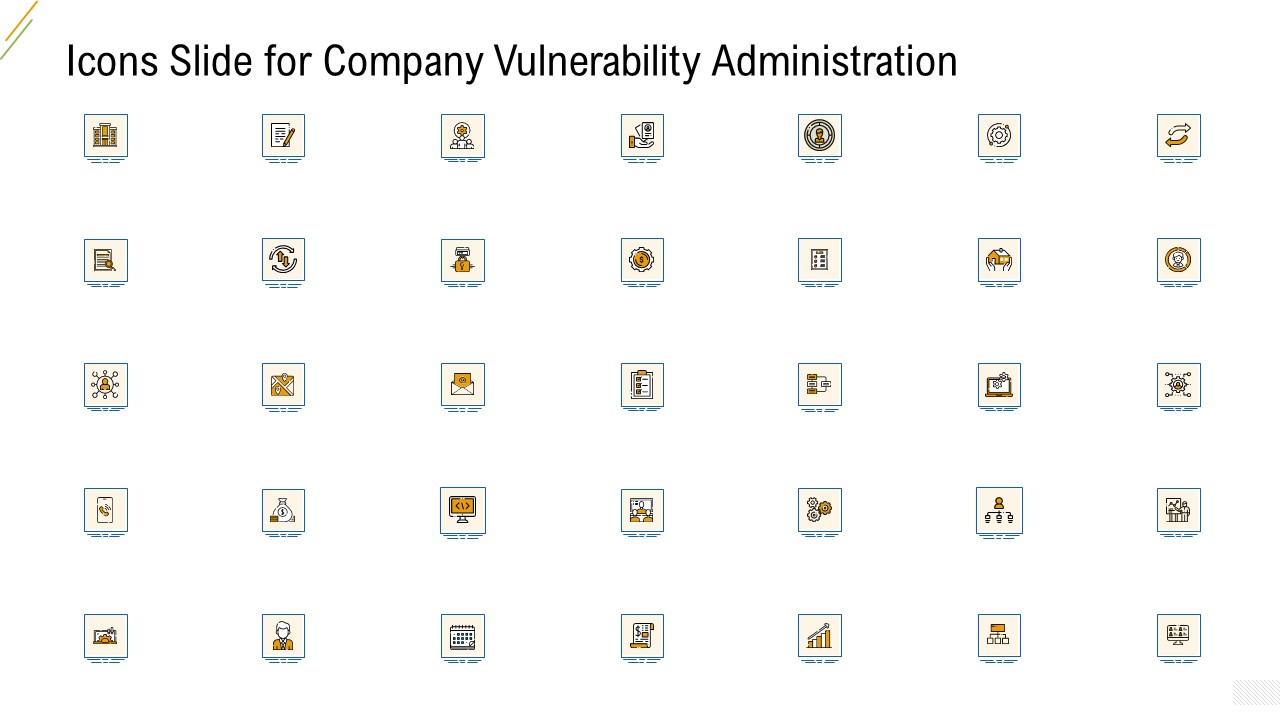 Icons Slide For Company Vulnerability Administration Template PDF
