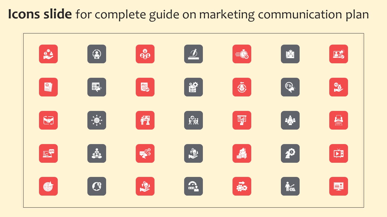 Icons Slide For Complete Guide On Marketing Communication Plan Slides PDF
