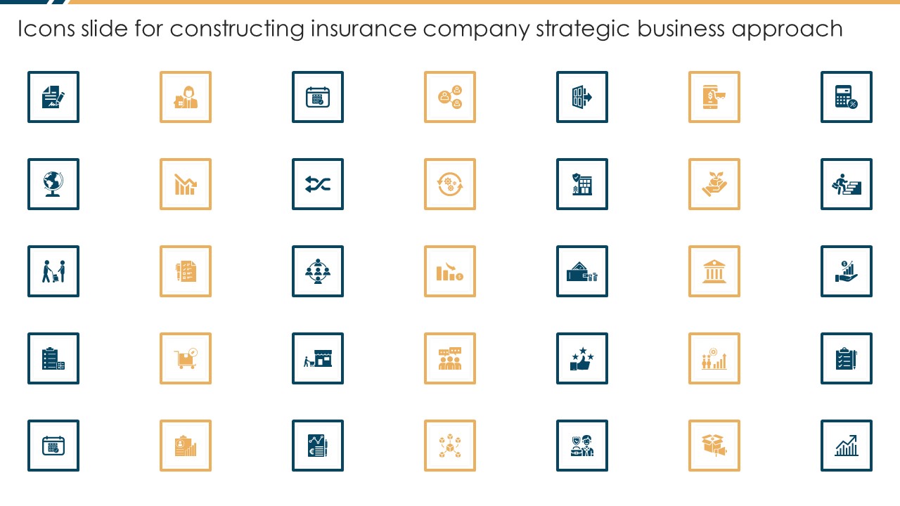 Icons Slide For Constructing Insurance Company Strategic Business Approach Brochure PDF