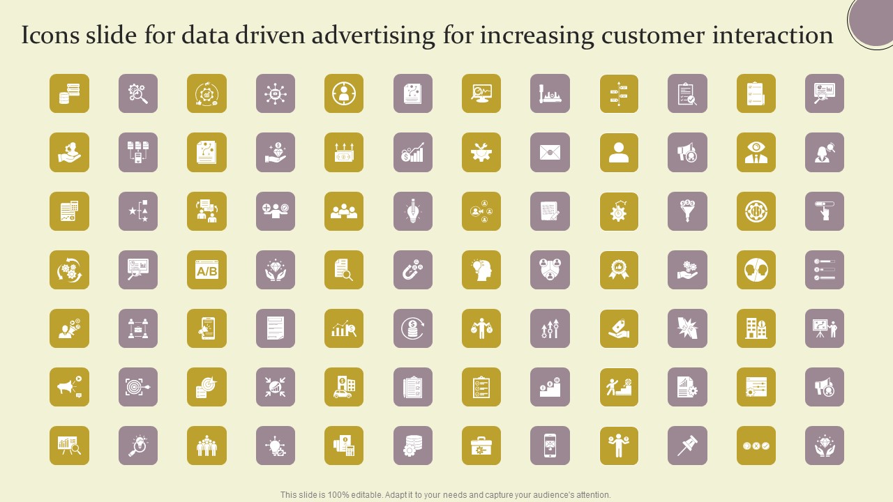 Icons Slide For Data Driven Advertising For Increasing Customer Interaction Ppt Slides Structure PDF