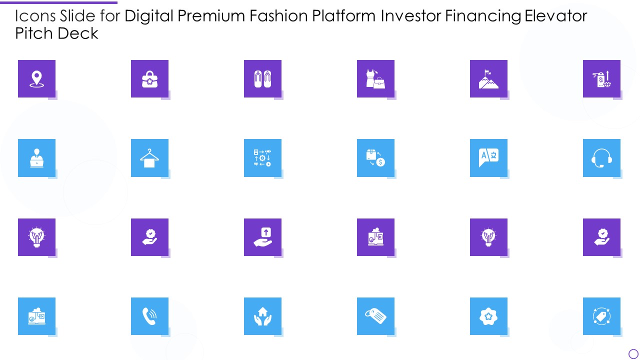 Icons Slide For Digital Premium Fashion Platform Investor Financing Elevator Pitch Deck Download PDF