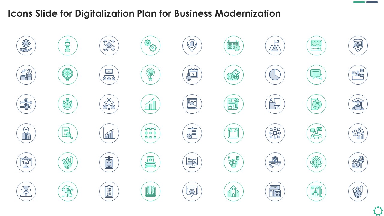 Icons Slide For Digitalization Plan For Business Modernization Clipart PDF