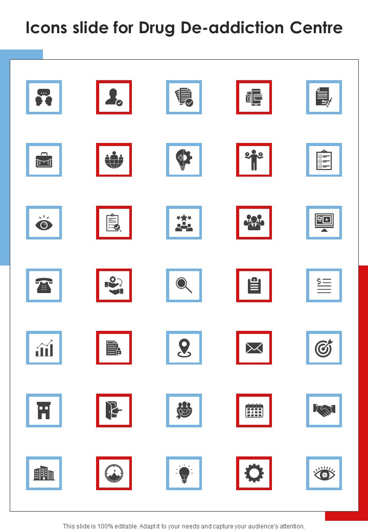 Icons Slide For Drug De Addiction Centre One Pager Sample Example Document