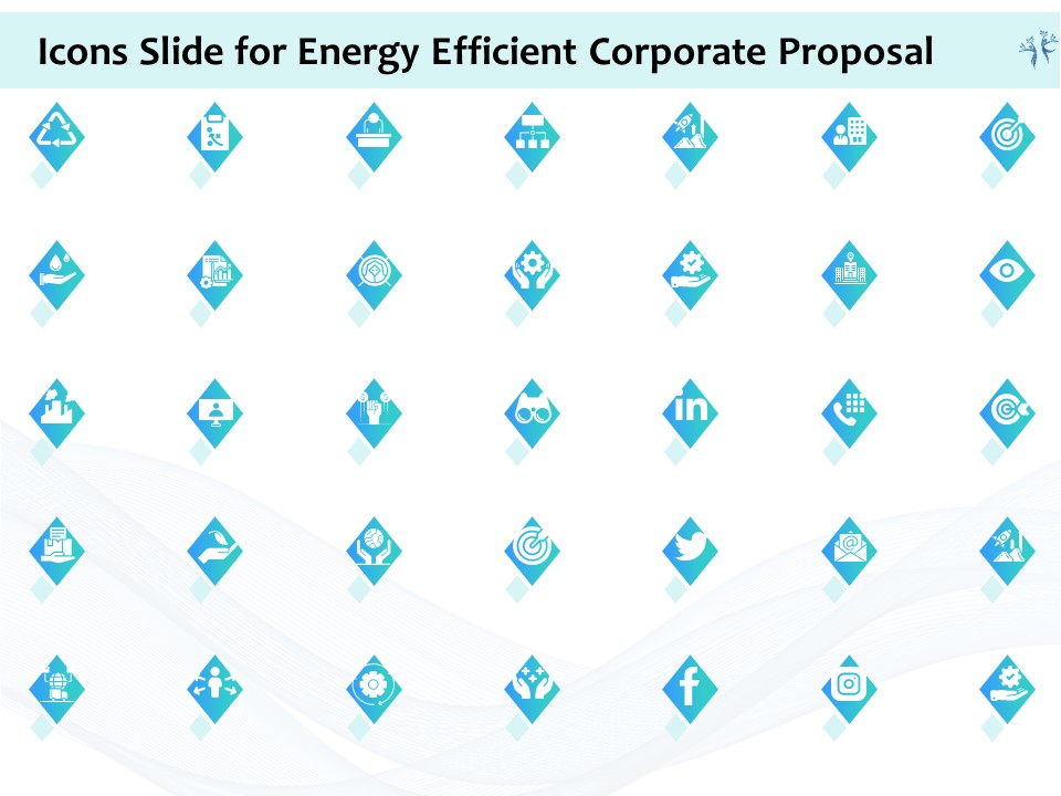 Icons Slide For Energy Efficient Corporate Proposal Ppt Outline Graphics PDF