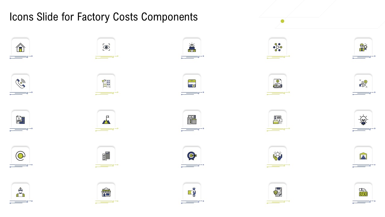 Icons Slide For Factory Costs Components Inspiration PDF