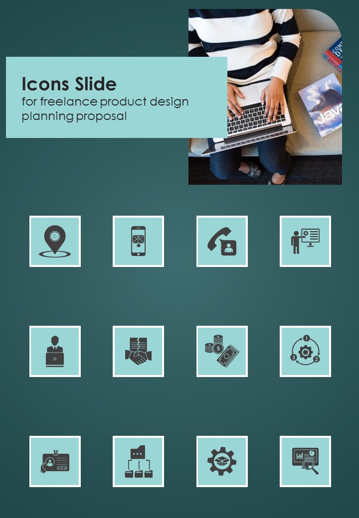 Icons Slide For Freelance Product Design Planning Proposal One Pager Sample Example Document