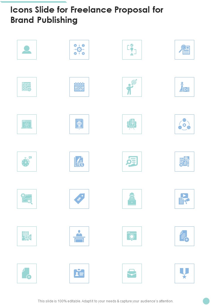 Icons Slide For Freelance Proposal For Brand Publishing One Pager Sample Example Document