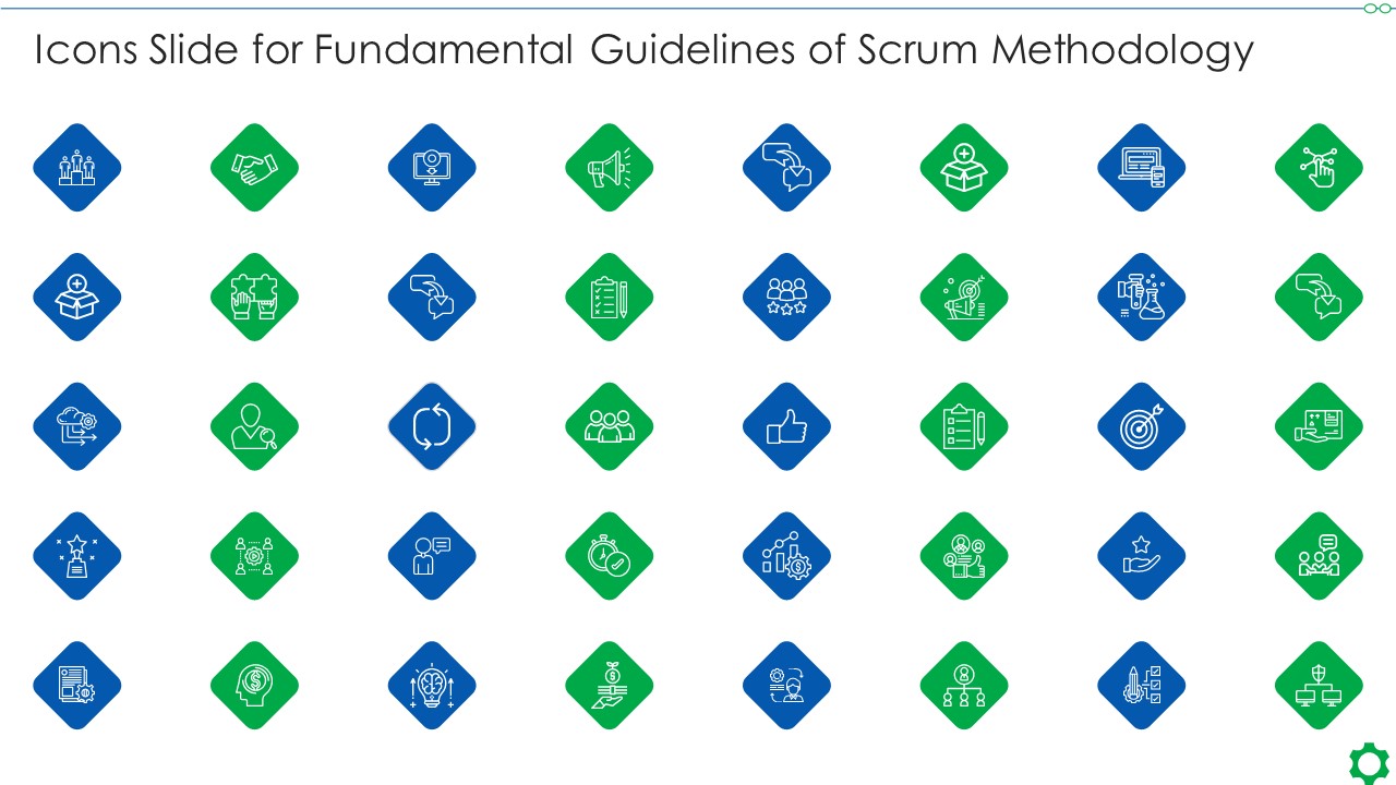 Icons Slide For Fundamental Guidelines Of Scrum Methodology Ppt Ideas Sample PDF