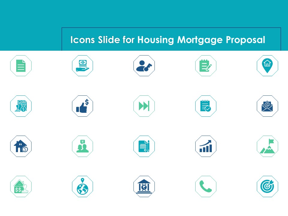 Icons Slide For Housing Mortgage Proposal Ppt Pictures Ideas PDF