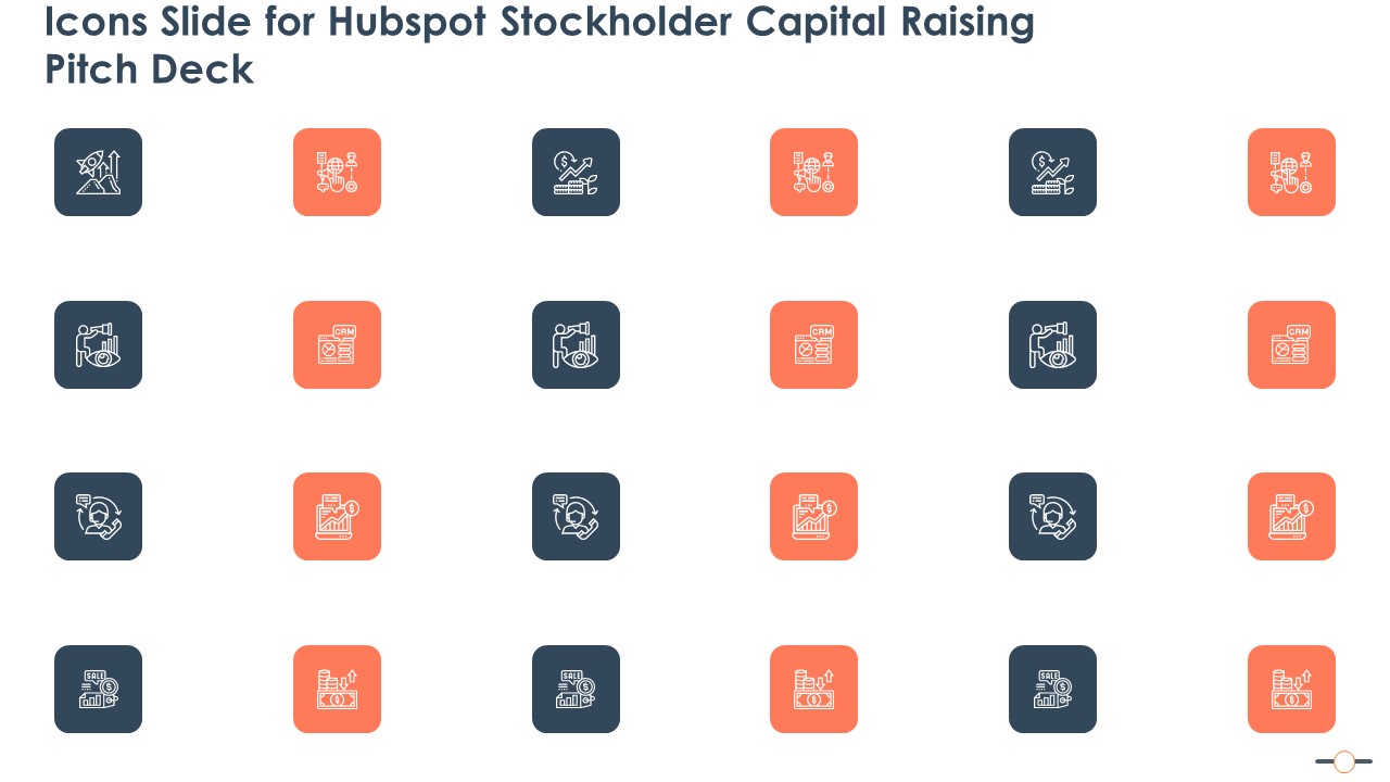 Icons Slide For Hubspot Stockholder Capital Raising Pitch Deck Professional PDF