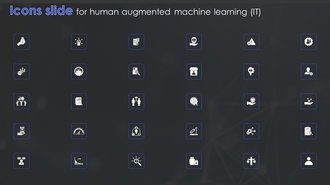 Icons Slide For Human Augmented Machine Learning IT Introduction PDF