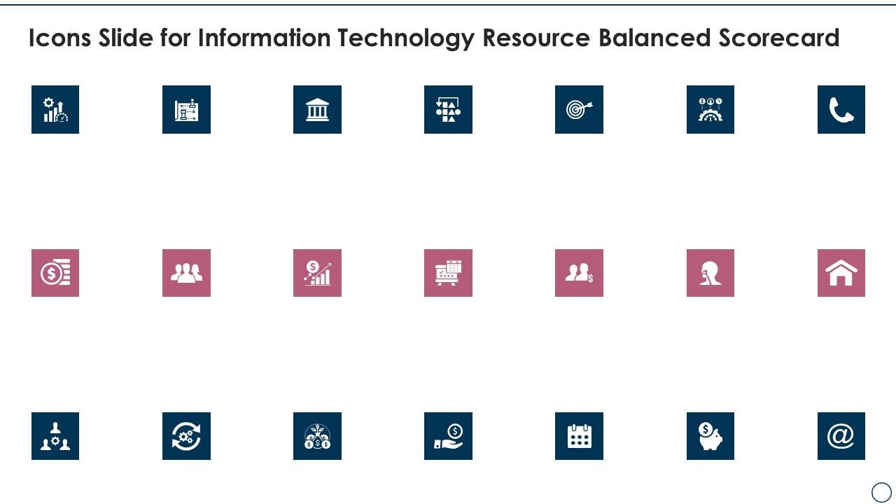 Icons Slide For Information Technology Resource Balanced Scorecard Sample PDF