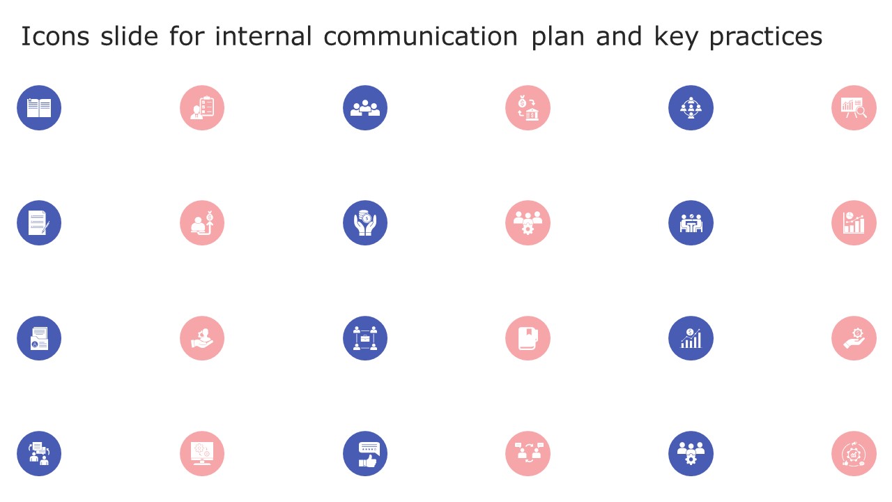 Icons Slide For Internal Communication Plan And Key Practices Template PDF