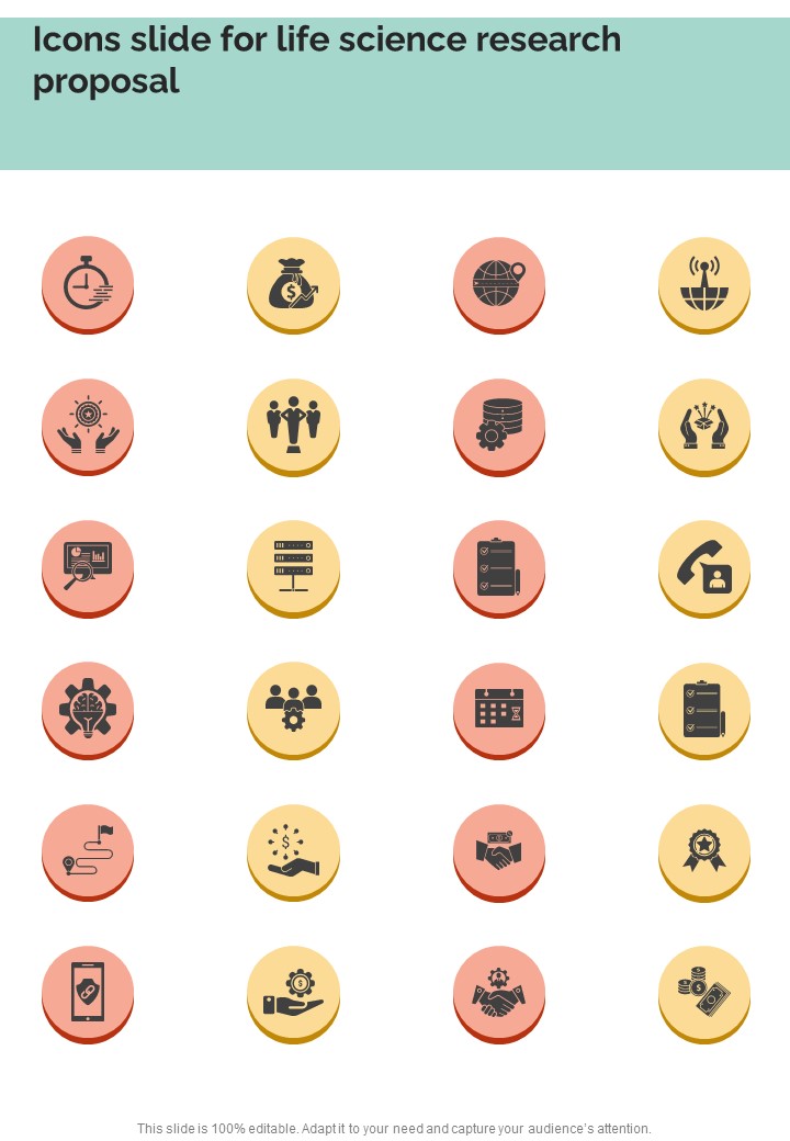 Icons Slide For Life Science Research Proposal One Pager Sample Example Document