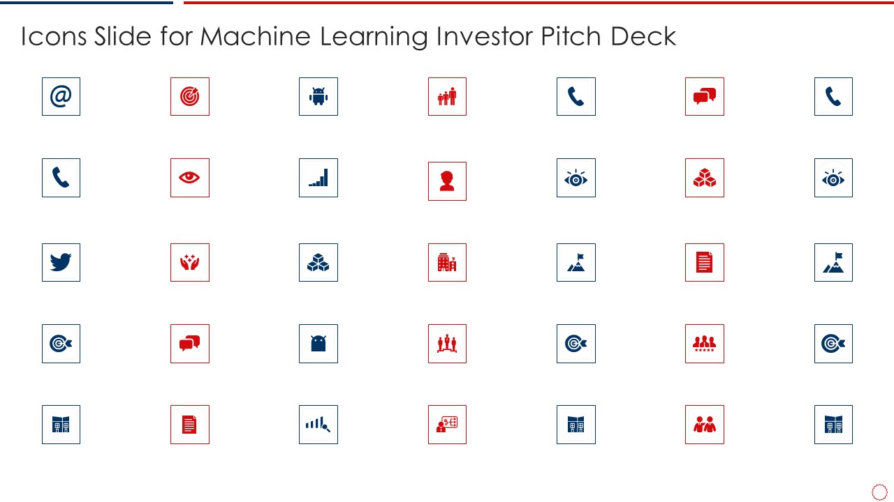 Icons Slide For Machine Learning Investor Pitch Deck Ppt File Infographic Template PDF