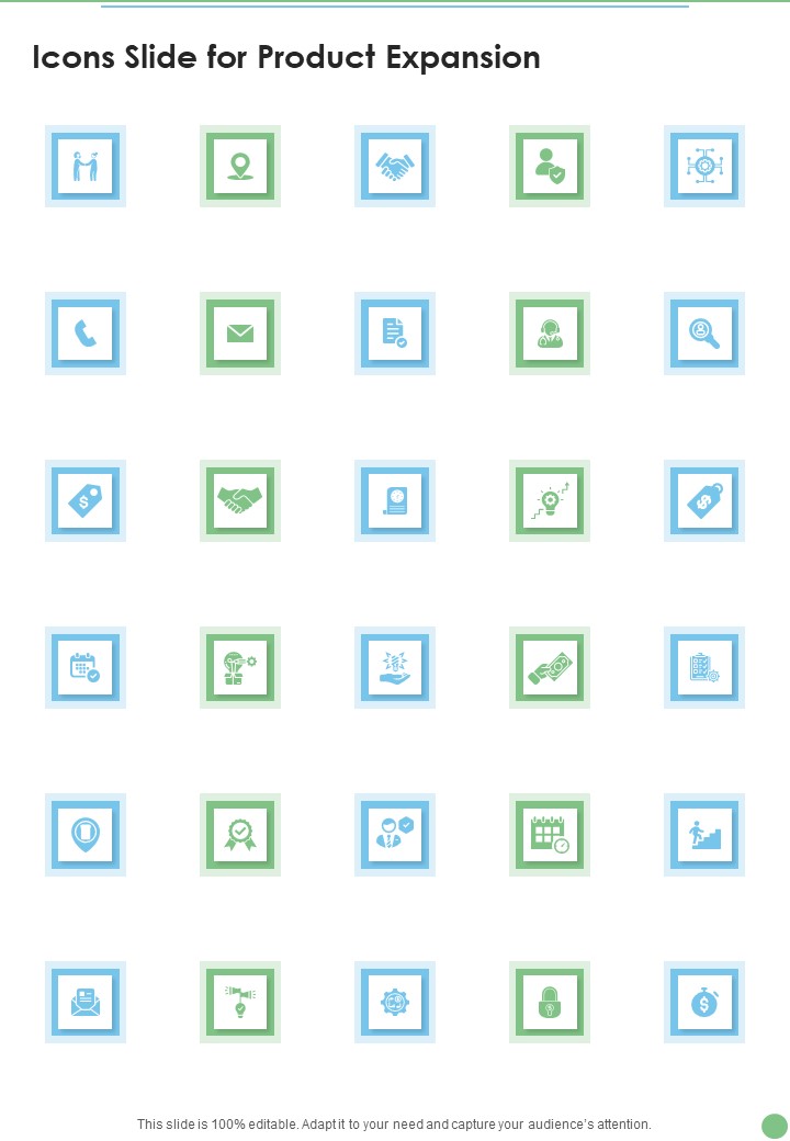 Icons Slide For Product Expansion One Pager Sample Example Document