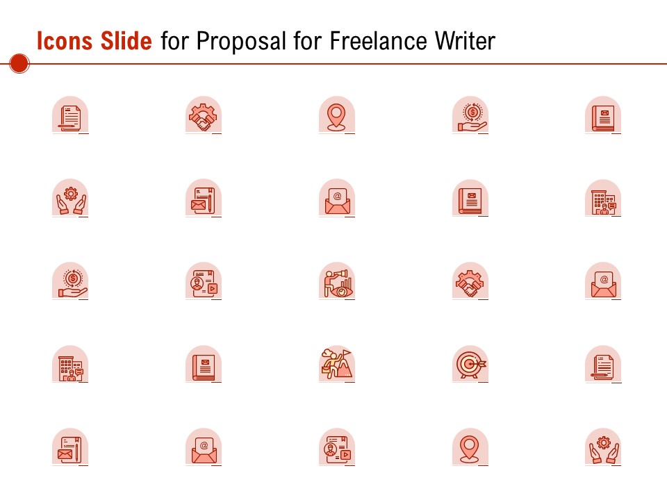 Icons Slide For Proposal For Freelance Writer Ppt PowerPoint Presentation Gallery Portfolio PDF