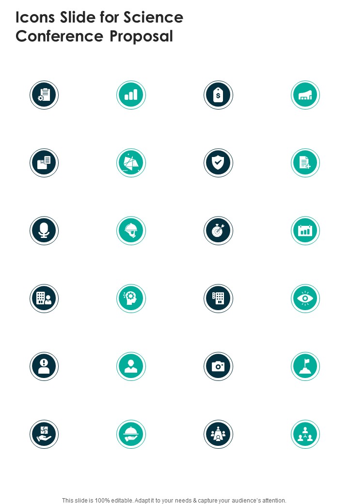 Icons Slide For Science Conference Proposal One Pager Sample Example Document