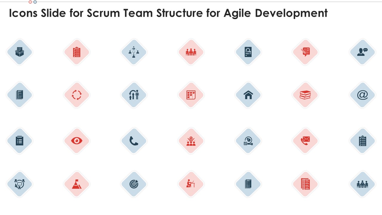Icons Slide For Scrum Team Structure For Agile Development Topics PDF