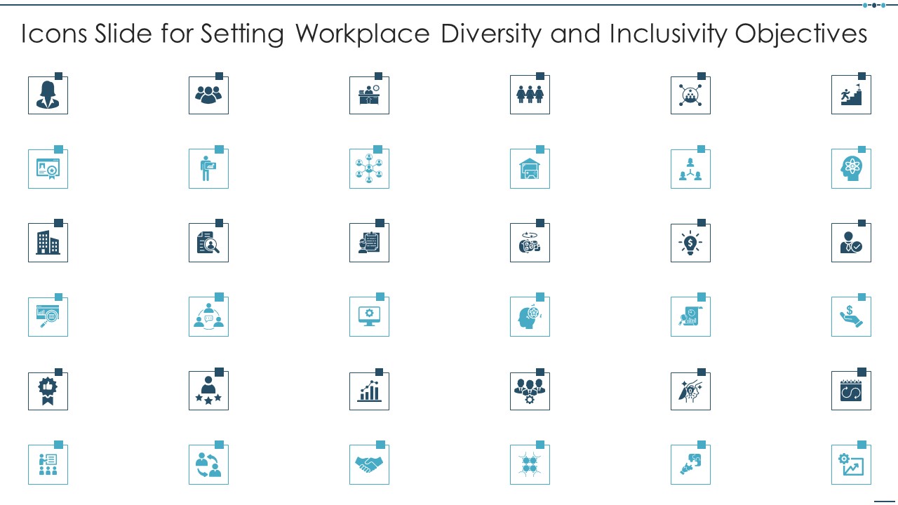 Icons Slide For Setting Workplace Diversity And Inclusivity Objectives Summary PDF