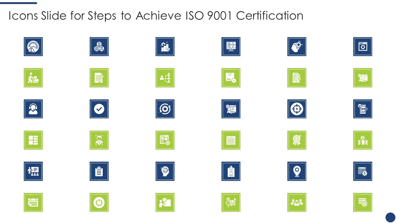 Icons Slide For Steps To Achieve ISO 9001 Certification Microsoft PDF
