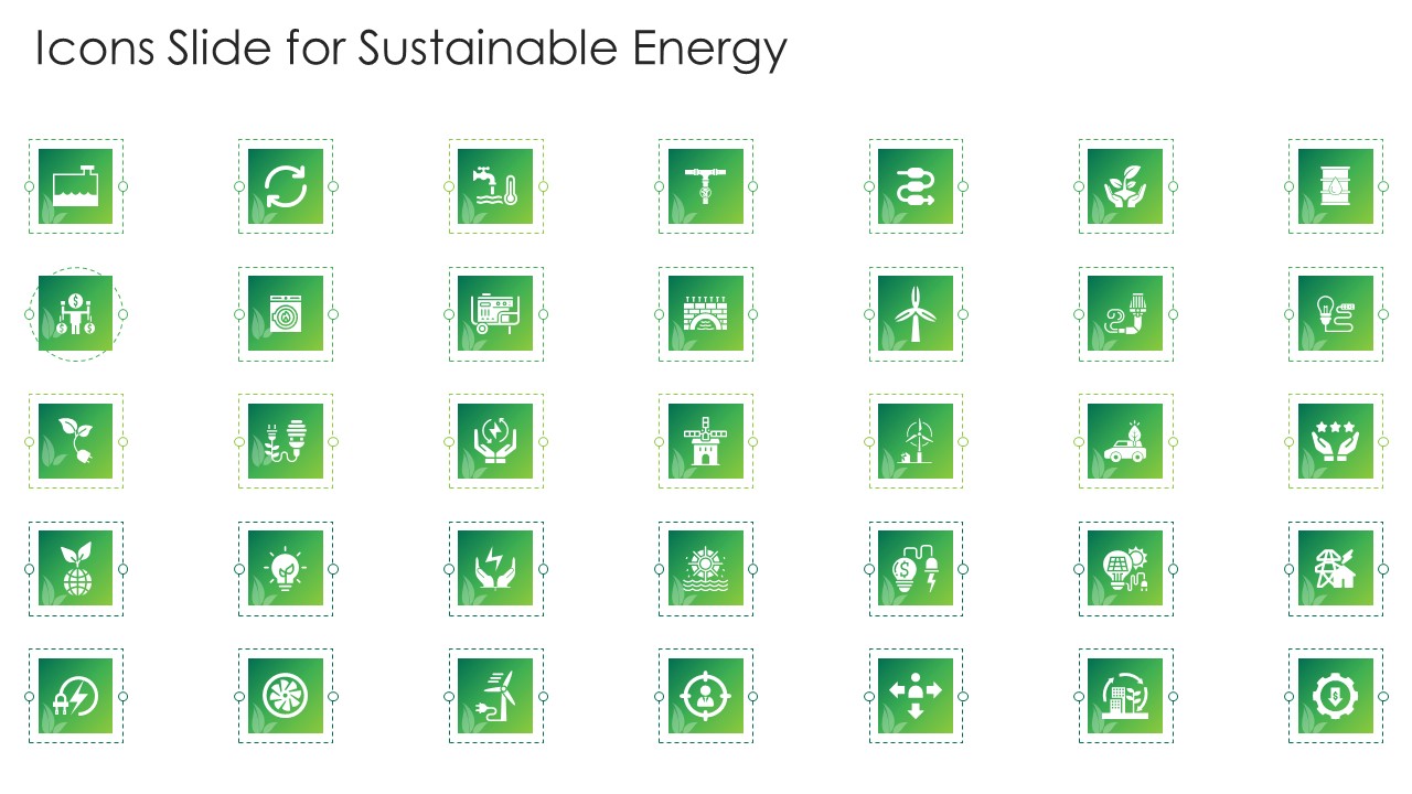 Icons Slide For Sustainable Energy Information PDF