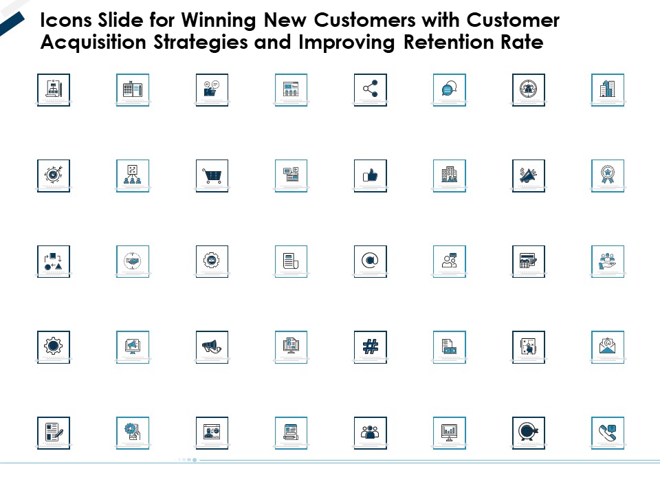 Icons Slide For Winning New Customers With Customer Acquisition Strategies And Improving Retention Rate Structure PDF