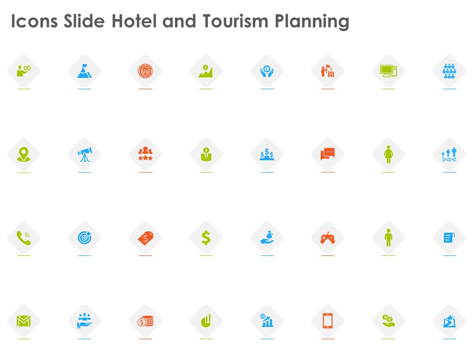 Icons Slide Hotel And Tourism Planning Themes PDF