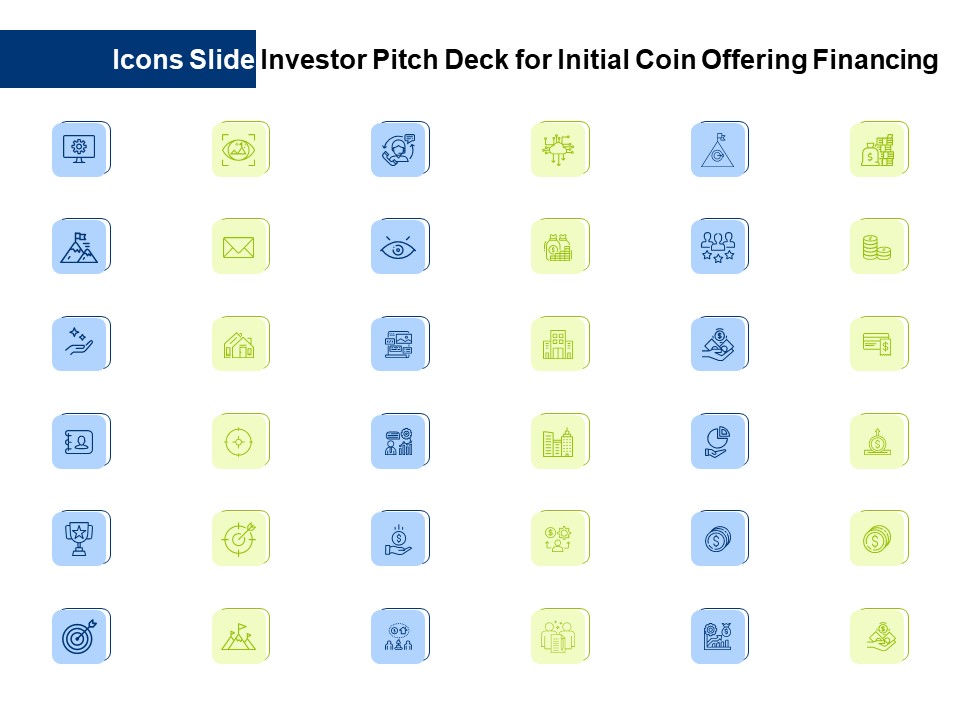 Icons Slide Investor Pitch Deck For Initial Coin Offering Financing Ppt Infographic Template Outline PDF