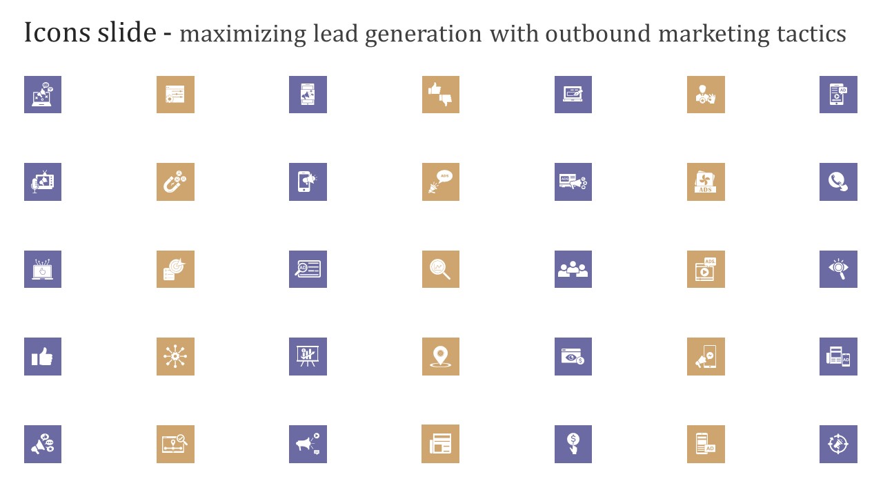 Icons Slide Maximizing Lead Generation With Outbound Marketing Tactics Mockup PDF