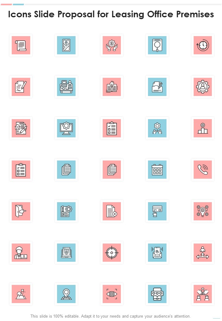 Icons Slide Proposal For Leasing Office Premises One Pager Sample Example Document