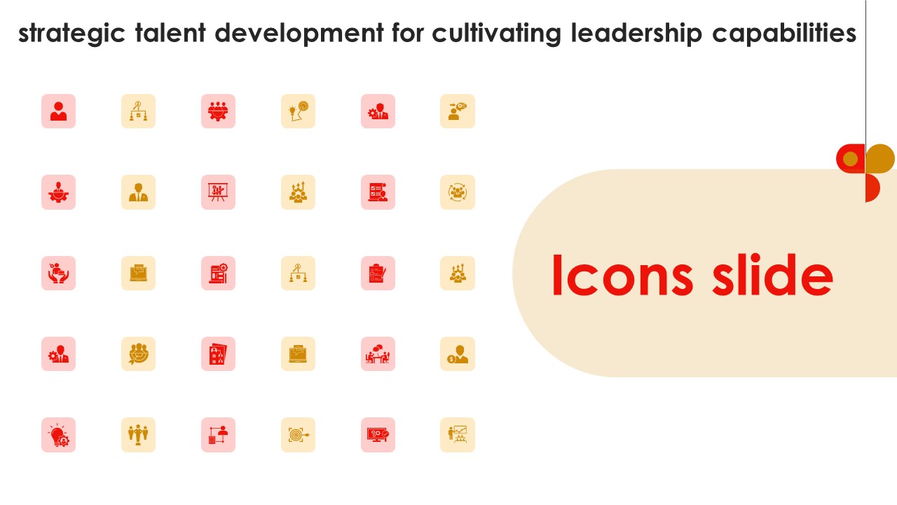 Icons Slide Strategic Talent Development For Cultivating Leadership Capabilitie Graphics PDF