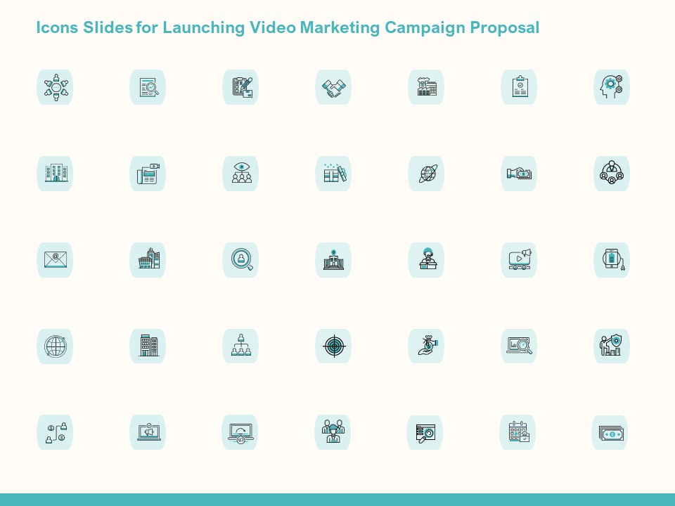 Icons Slides For Launching Video Marketing Campaign Proposal Ppt Styles Information PDF
