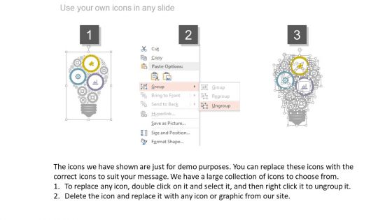 Idea Bulb Design With Gears Powerpoint Slides