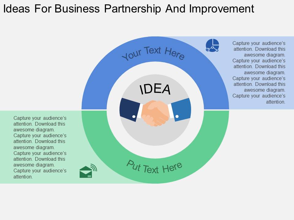 Ideas For Business Partnership And Improvement Powerpoint Template