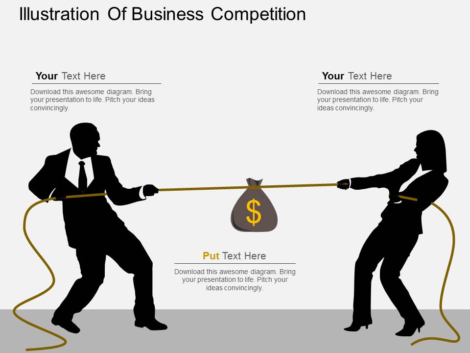 Illustration Of Business Competition Powerpoint Template