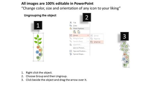 Illustration Of Gears Tree Infographic Powerpoint Templates