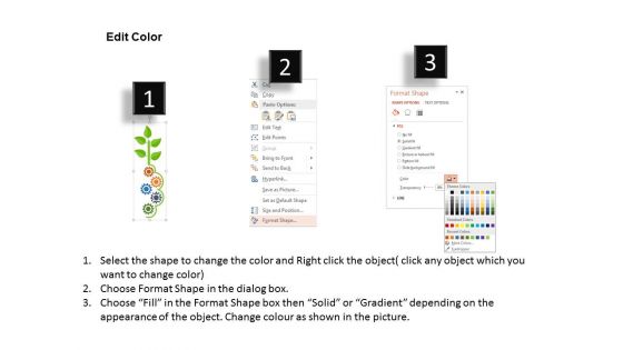 Illustration Of Gears Tree Infographic Powerpoint Templates