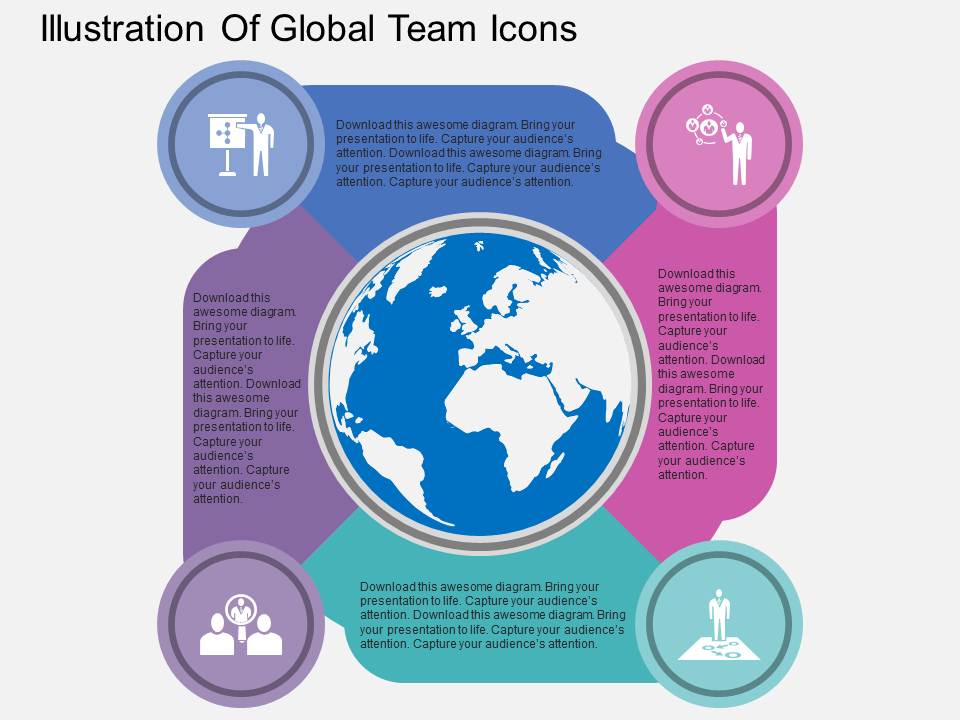 Illustration Of Global Team Icons Powerpoint Templates