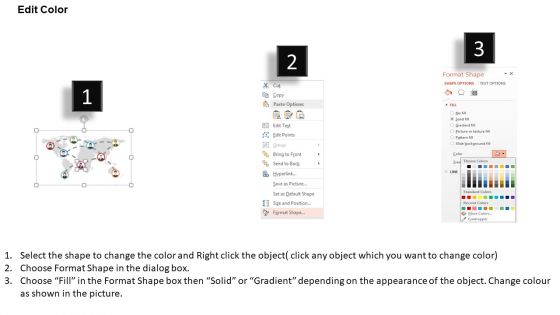 Illustration Of Global Team Network PowerPoint Templates
